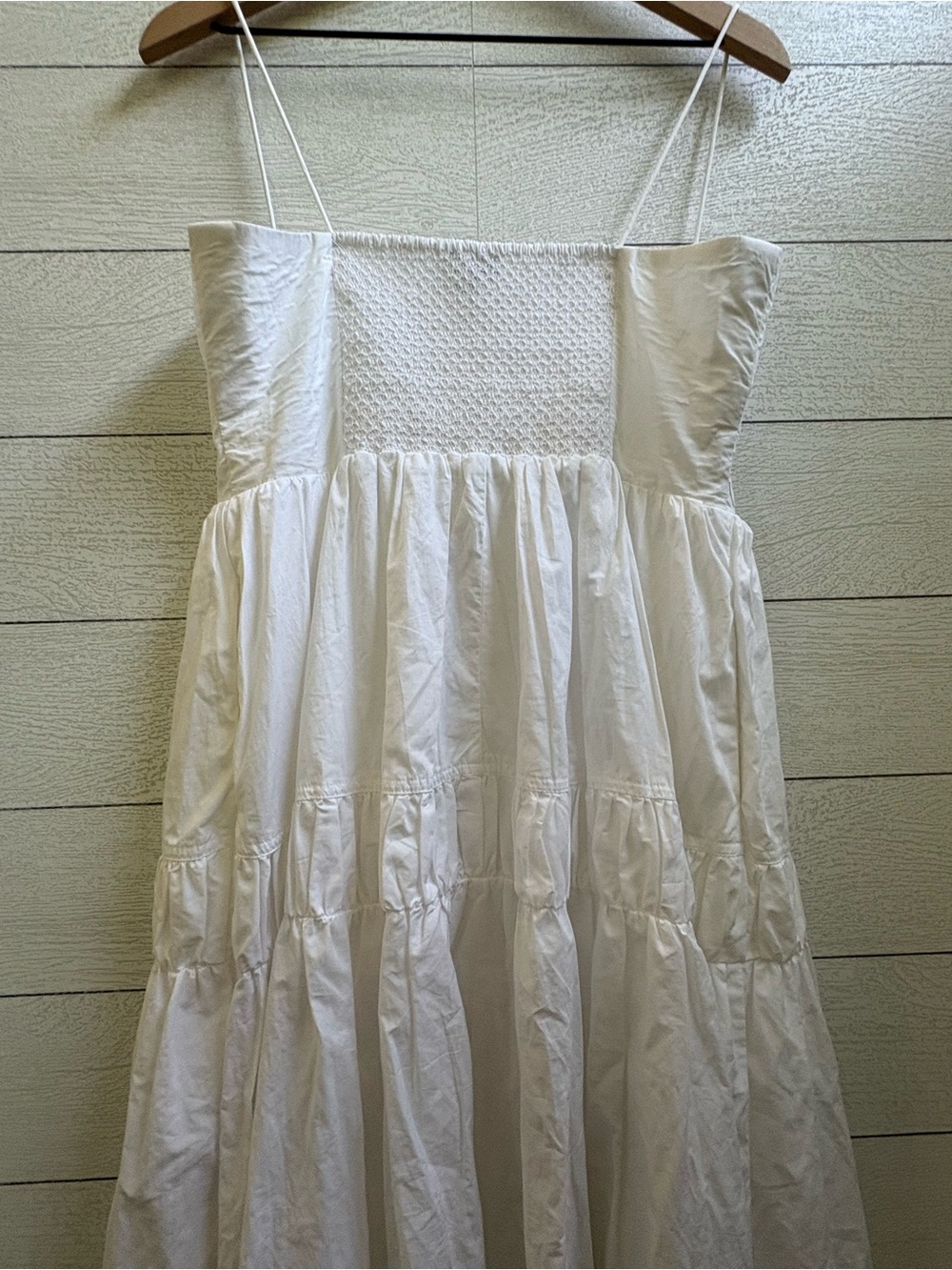 J.Crew White Cotton Poplin Midi Dress Size 12 A-Line Button Front Coastal Chic - Picture 11 of 16